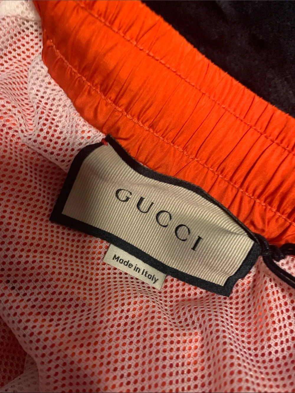 Gucci Orange Track Pants with White Side Panels